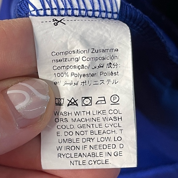 SHEIN Sweetheart Neck Pleated Hem Cobalt Blue Dress Women’s Large 8/10 - Picture 12 of 15